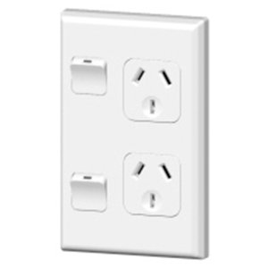 SOCKET SW DBL 10A VERT WHITE 692